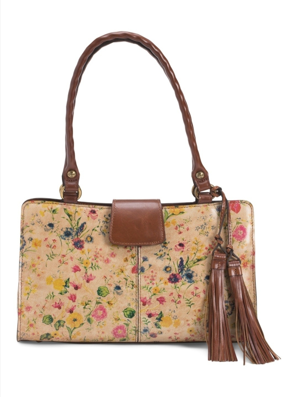 Patricia Nash Floral Tote Bag with Tassel Accents